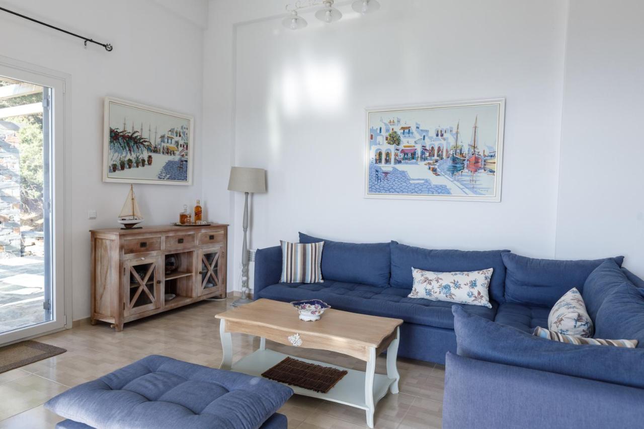 Cycladic Villa With Sea View! Ioulis Extérieur photo